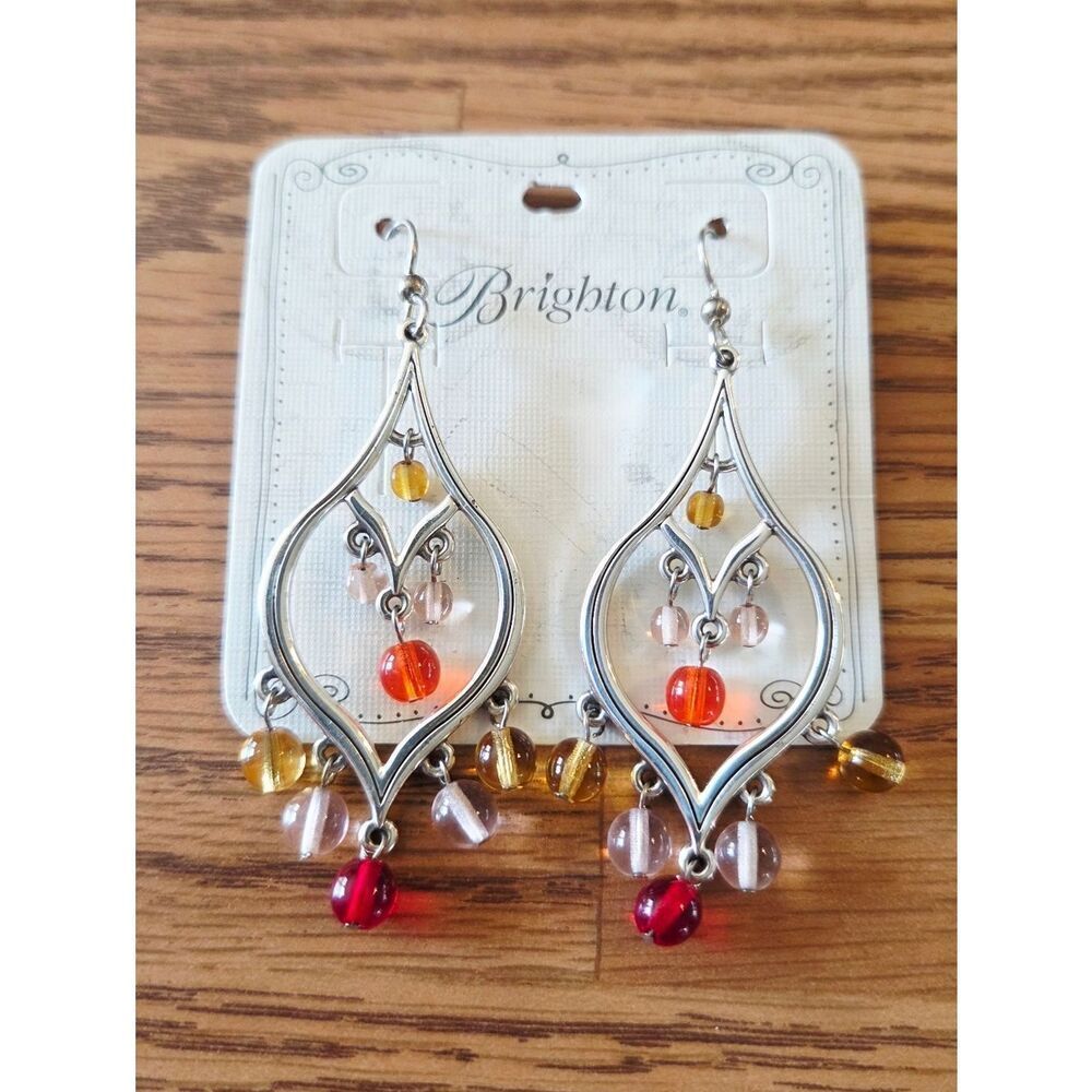 BRIGHTON "Prism Lights" Silver And Crystal Drop Earrings EVENT READY - Picture 4 of 7